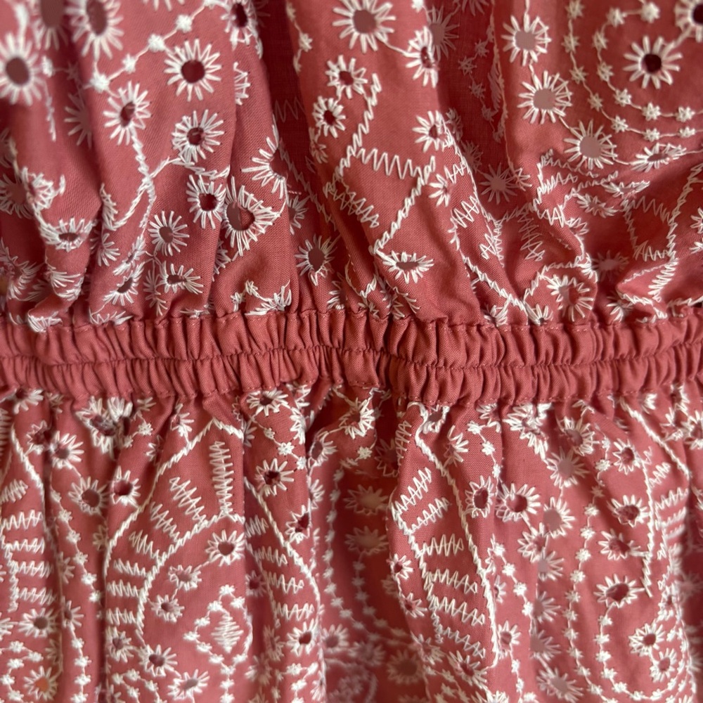 Elie Tahari Pink Eyelet Peasant Blouse - Picture 9 of 16